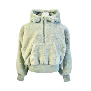 Alo Yoga Streetside Sherpa Half-Zip Hoodie Mint